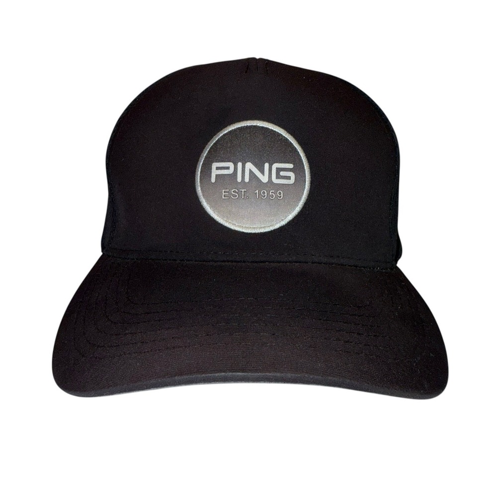PING Hat Cap Snap‎ Back Black Golf Patch Flexfit 110 Yupoong Mens EST 1959